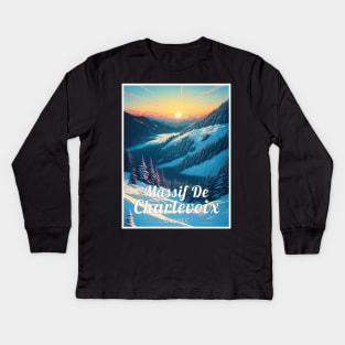 Massif de charlevoix ski - Quebec Kids Long Sleeve T-Shirt